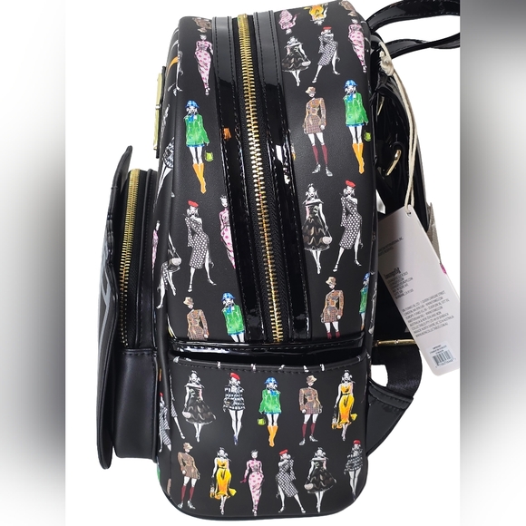 Loungefly Emily In Paris Limited Edition All Over Print Black Mini Backpack nwt - Picture 2 of 5